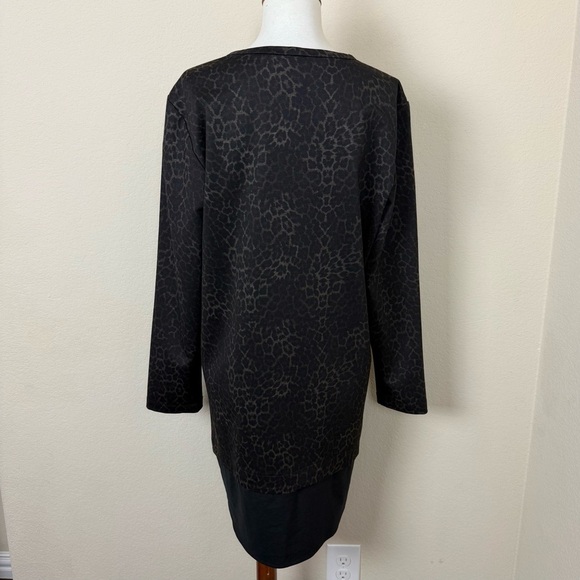 Finley Madison Animal-Print Ponte Dress in Brownblack - Picture 9 of 14
